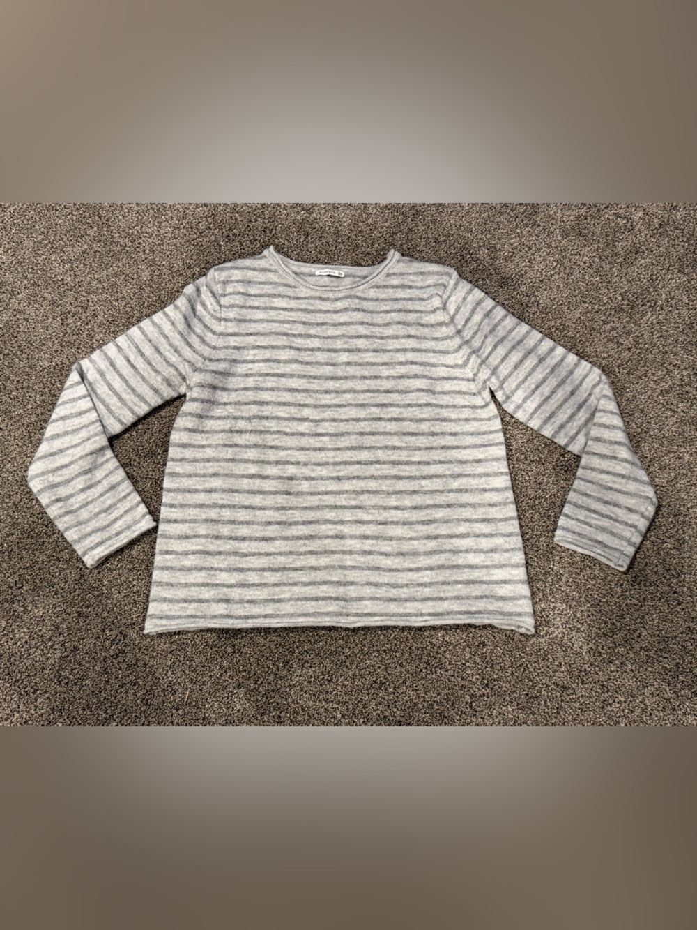 Staccato Gray & Light Gray Striped Crewneck Sweater size XL